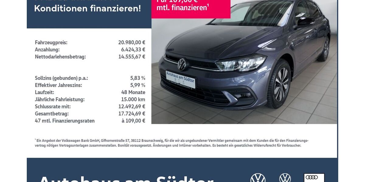 VW Polo 10.500 km 20.980 &euro; Rietberg 33397