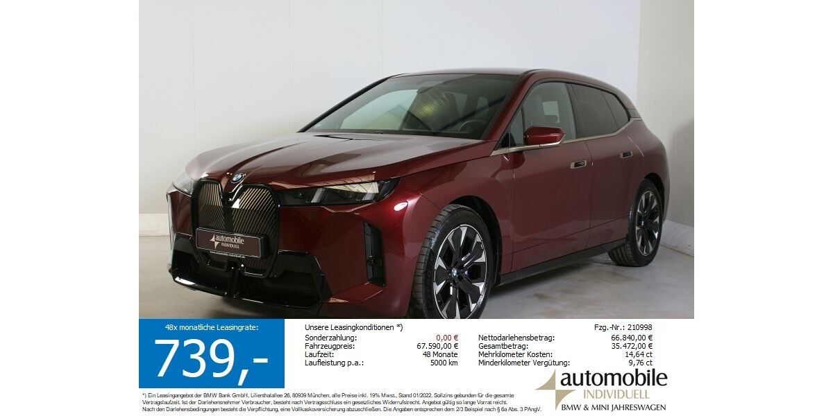 BMW iX 19.600 km 65.640 &euro; Paderborn 33100