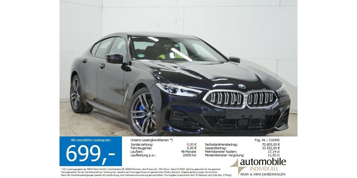 BMW 840 2.400 km 69.440 &euro; Paderborn 33100
