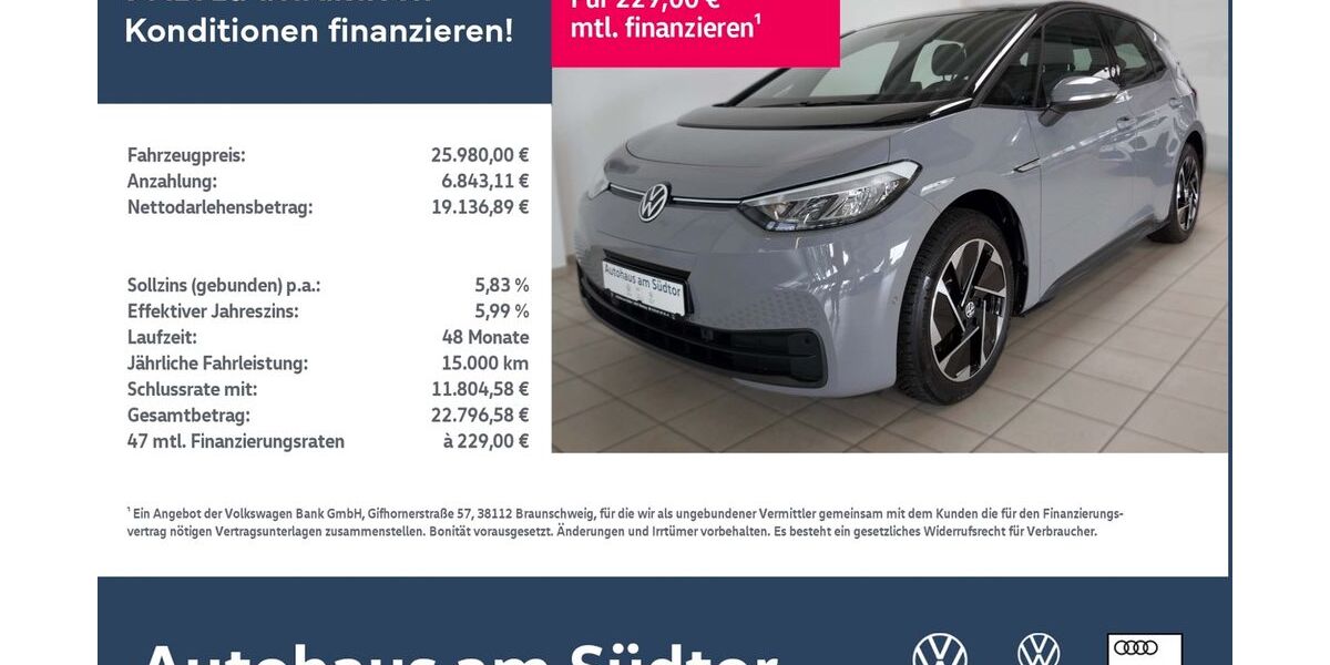VW ID.3 22.000 km 25.980 &euro; Rietberg 33397